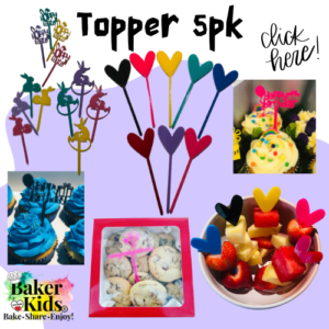 Toppers 5pack -10cm Acrylic -Re-Usable